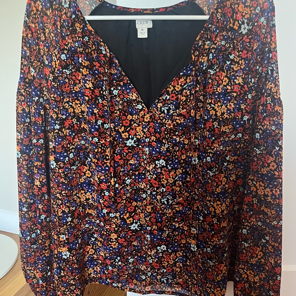 3/4 Sleeve Floral Top- Jcrew Med